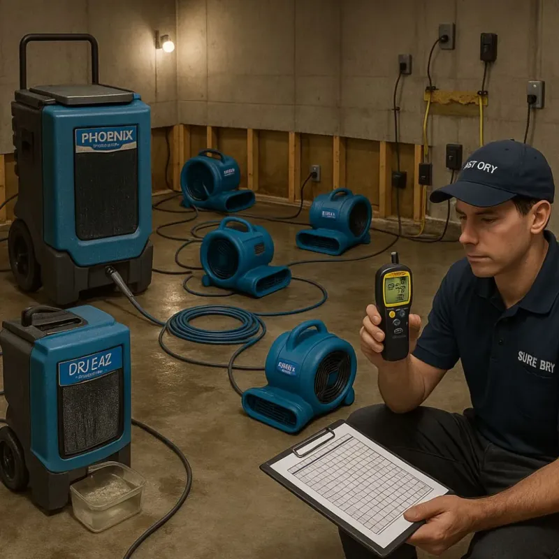 Structural Drying and Dehumidification process in Lakewood, WA